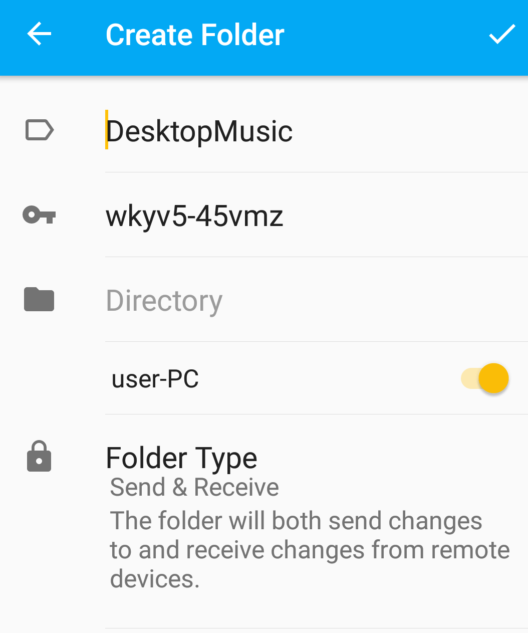 syncthing accept folder