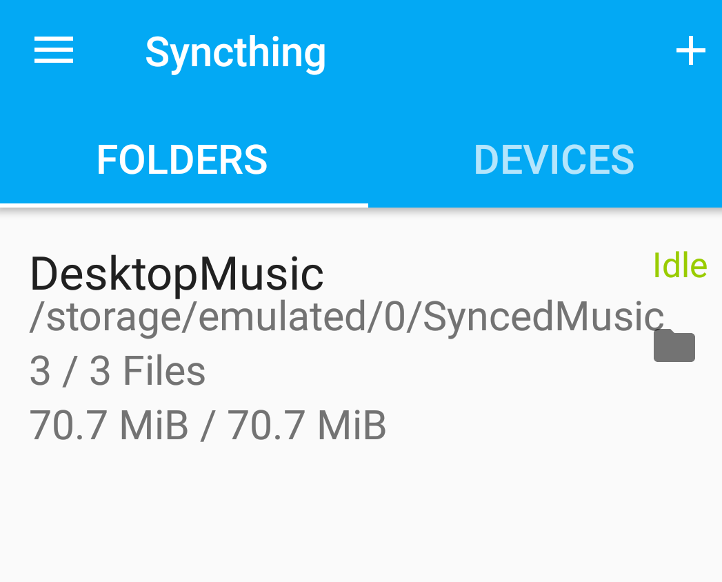 syncthing folder added